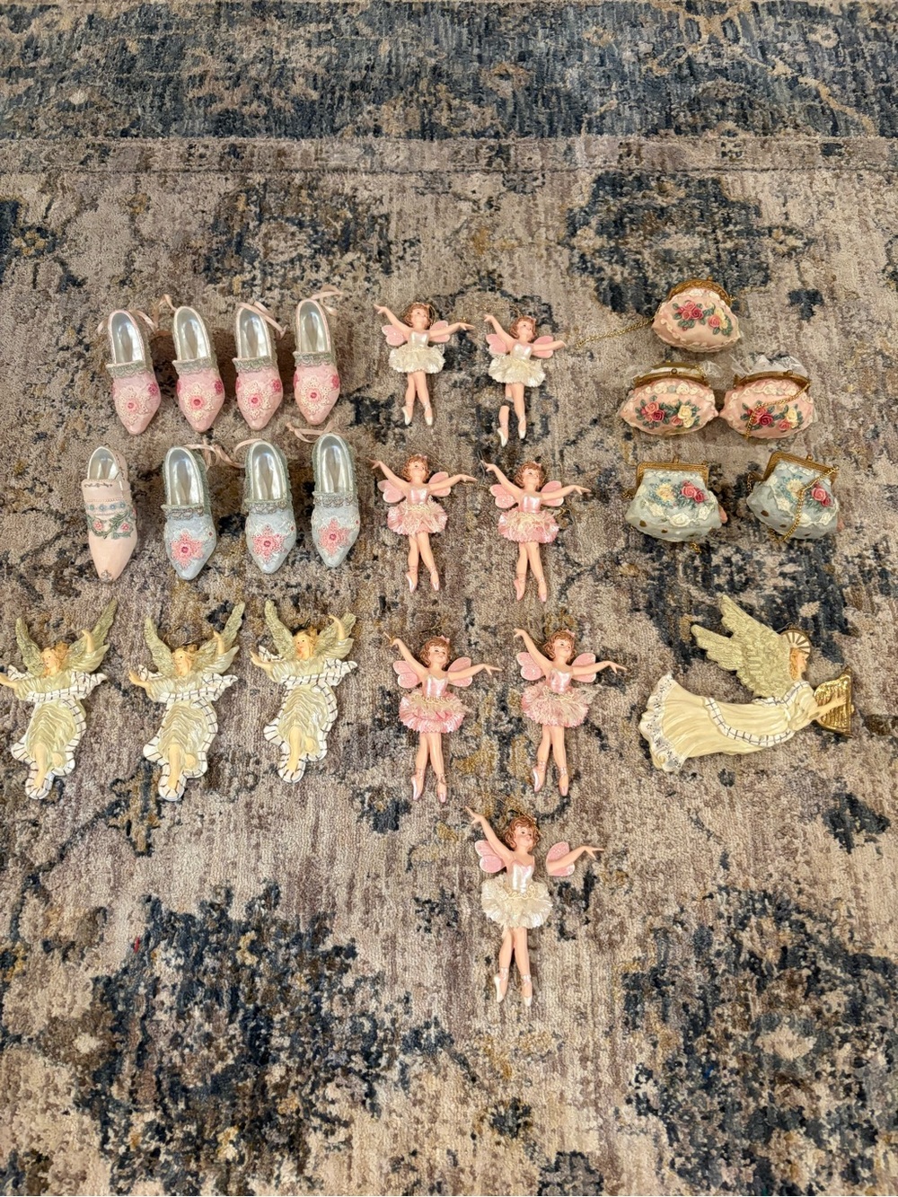 Lot of 24 pieces Vintage Victorian Christmas Ornaments 1999